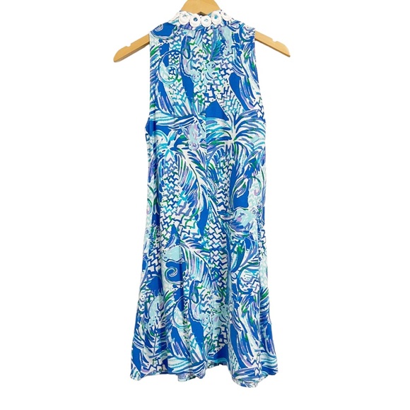 Lilly Pulitzer Jane Shift Dress Blue Resort Canopy Chaos Size 2 - Picture 4 of 13